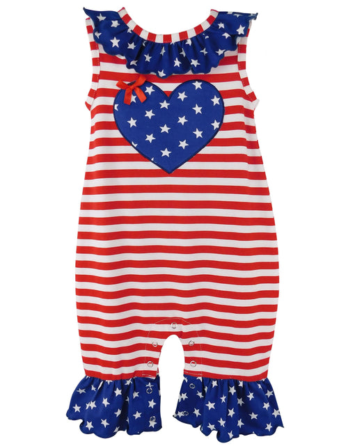 Load image into Gallery viewer, Fourth of July I Heart America Flag Baby
