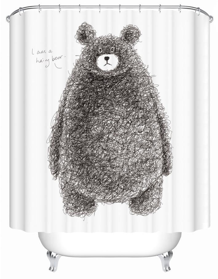 Hairy Fat Bear Shower Curtain