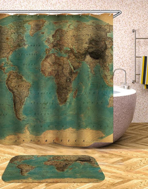 Load image into Gallery viewer, Embossment World Map Shower Curtain
