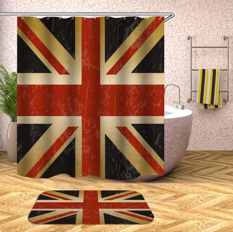 Rough United Kingdom Flag Shower Curtain