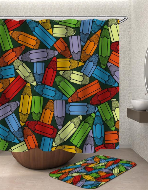 Load image into Gallery viewer, Colorful Pencils Shower Curtain
