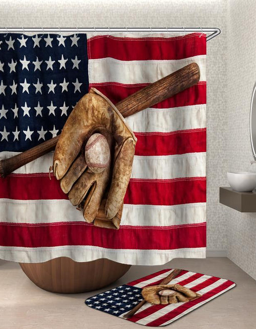 Load image into Gallery viewer, USA Love Baseball Shower Curtain
