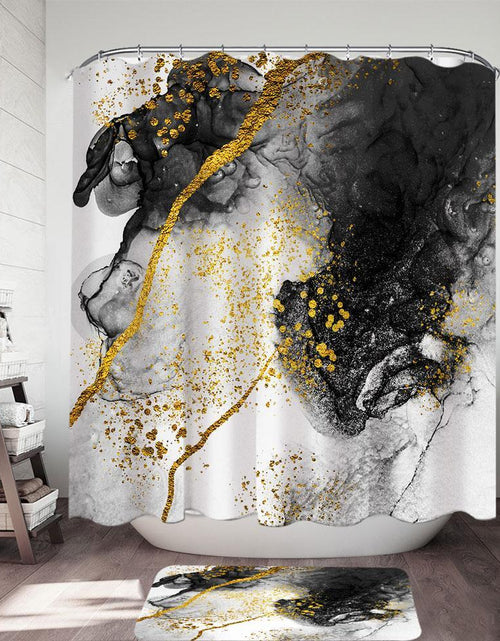 Load image into Gallery viewer, Smoke and Gold Shower Curtain
