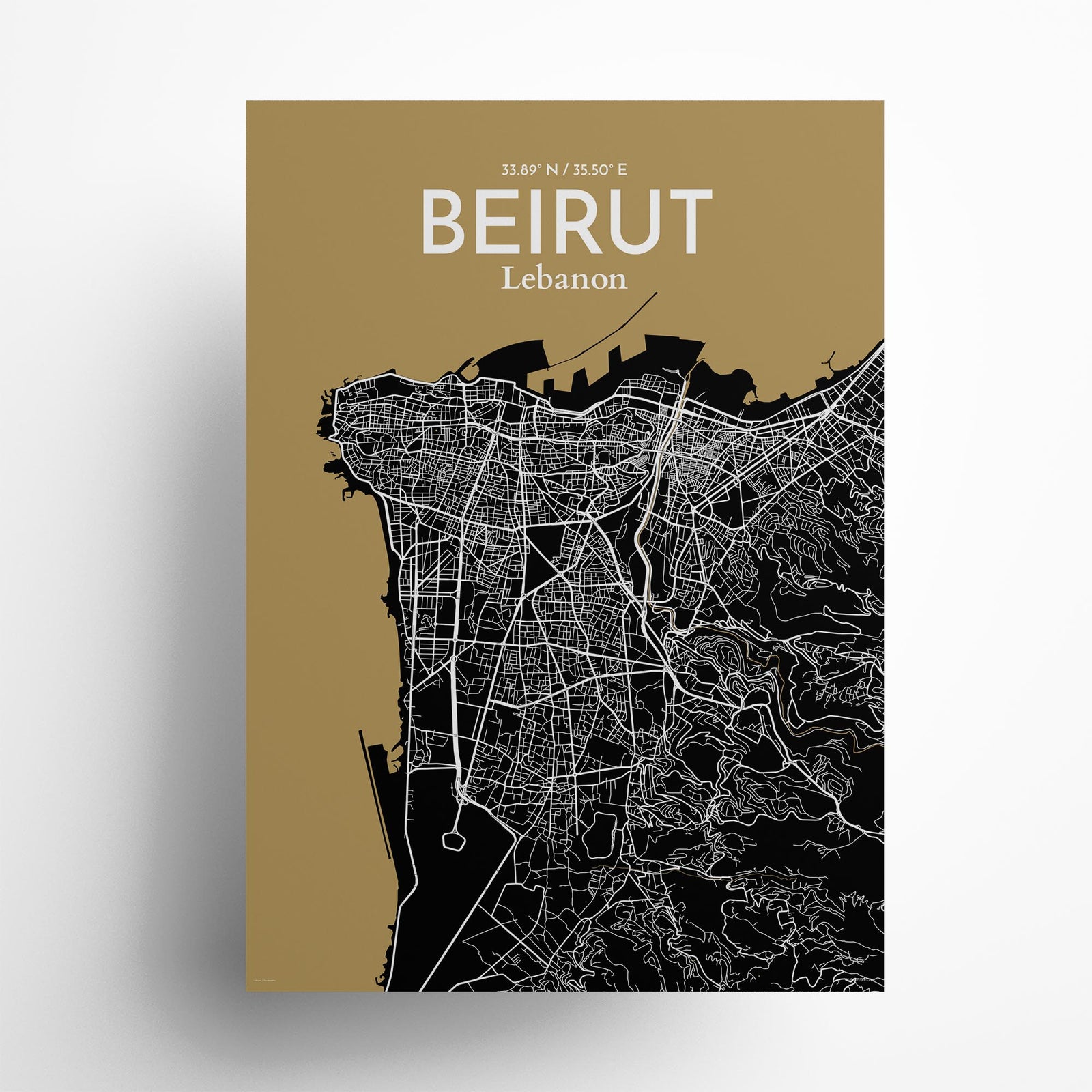 Beirut City Map Poster