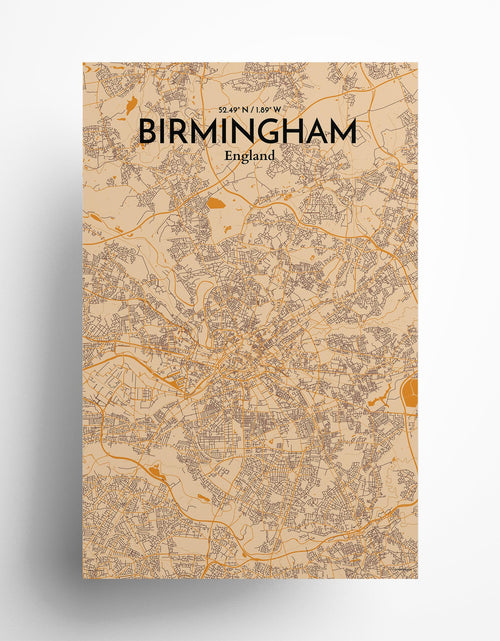 Load image into Gallery viewer, Birmingham City Map Poster
