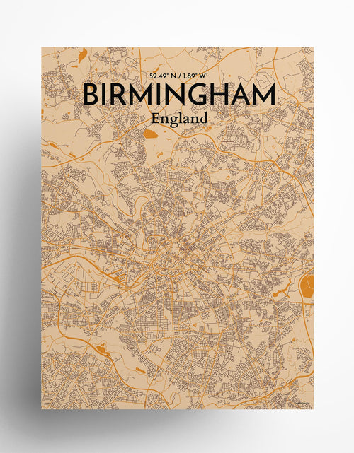 Load image into Gallery viewer, Birmingham City Map Poster
