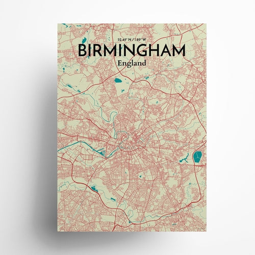 Load image into Gallery viewer, Birmingham City Map Poster
