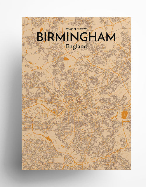 Load image into Gallery viewer, Birmingham City Map Poster
