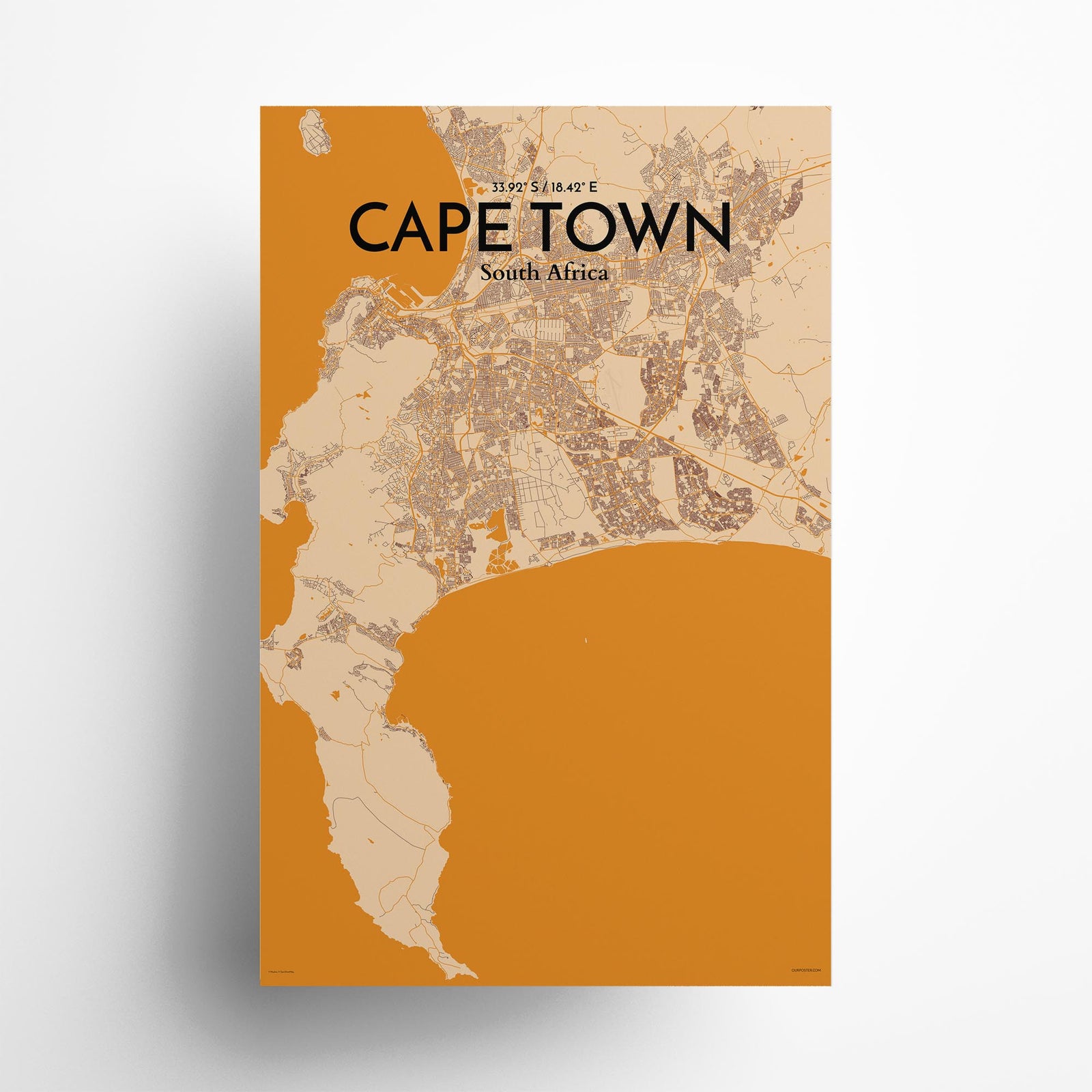 Cape Town City Map Poster