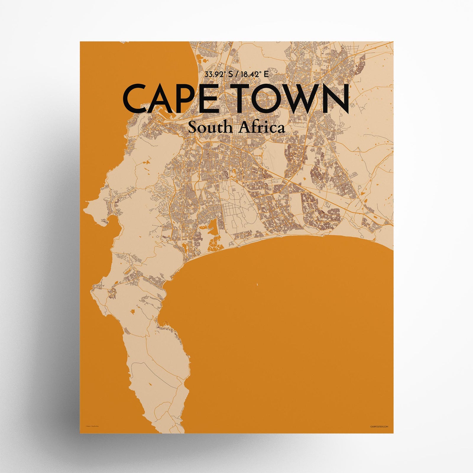 Cape Town City Map Poster