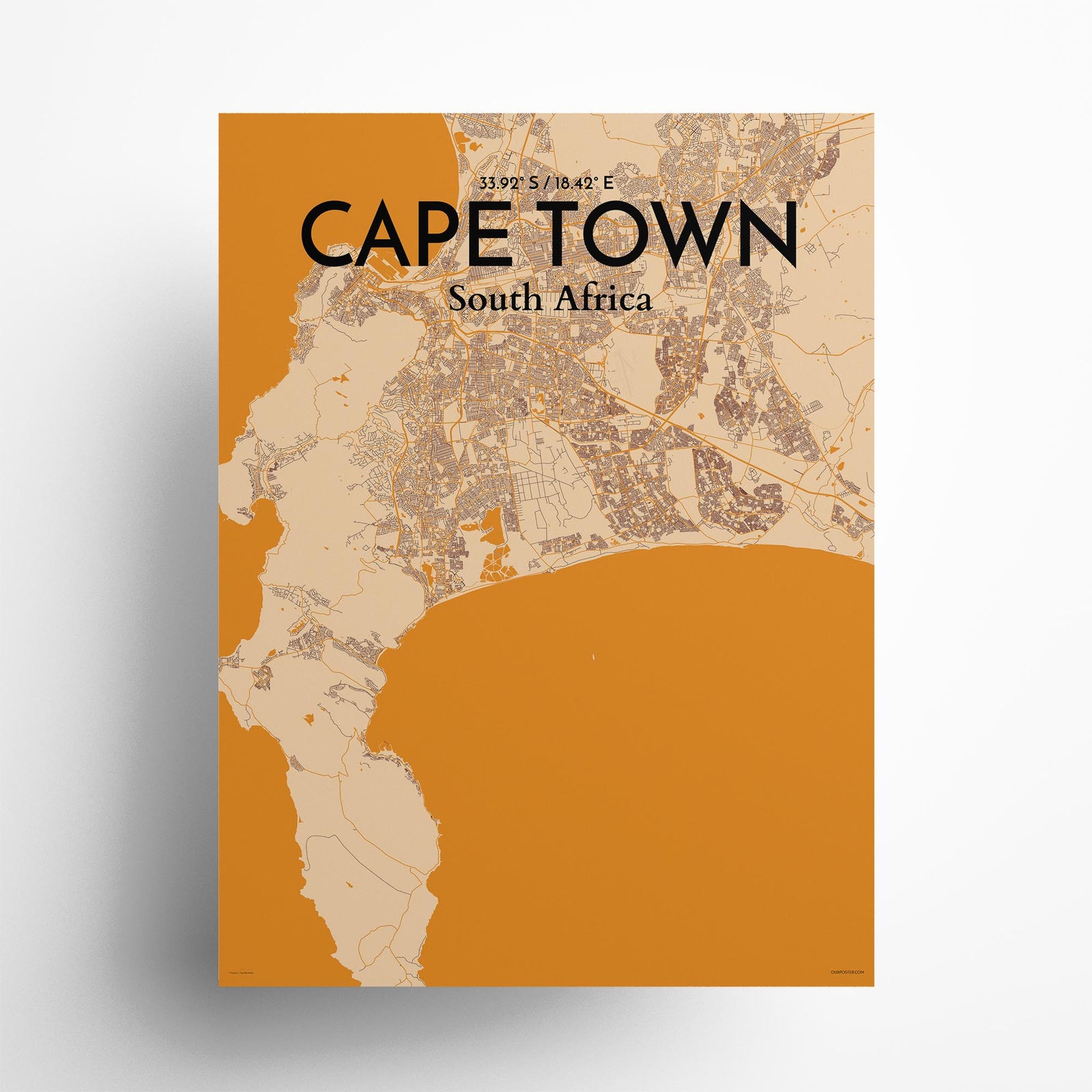 Cape Town City Map Poster