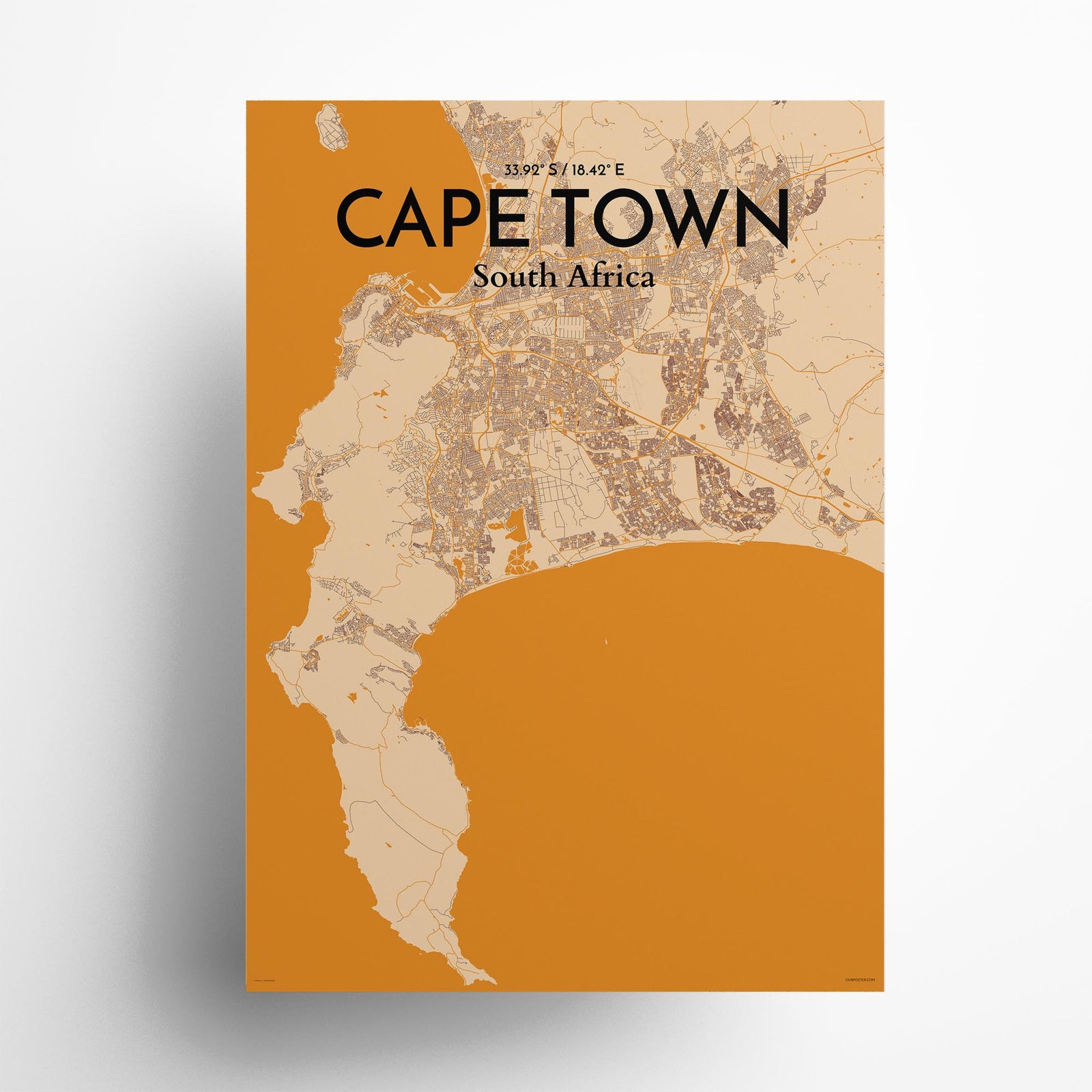 Cape Town City Map Poster