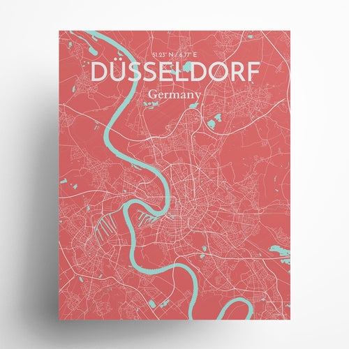 Load image into Gallery viewer, DÃ¼sseldorf City Map Poster
