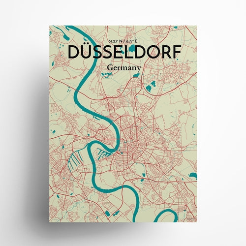 Load image into Gallery viewer, DÃ¼sseldorf City Map Poster
