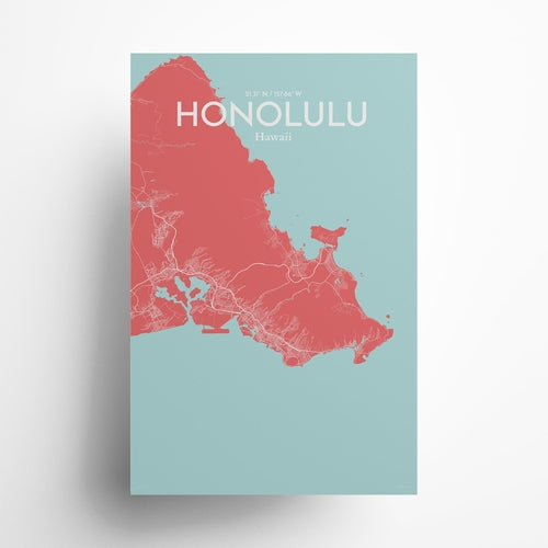 Honolulu City Map Poster