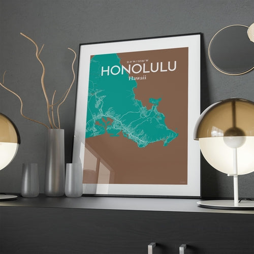 Honolulu City Map Poster