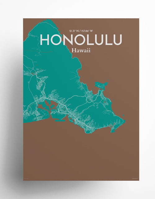 Load image into Gallery viewer, Honolulu City Map Poster
