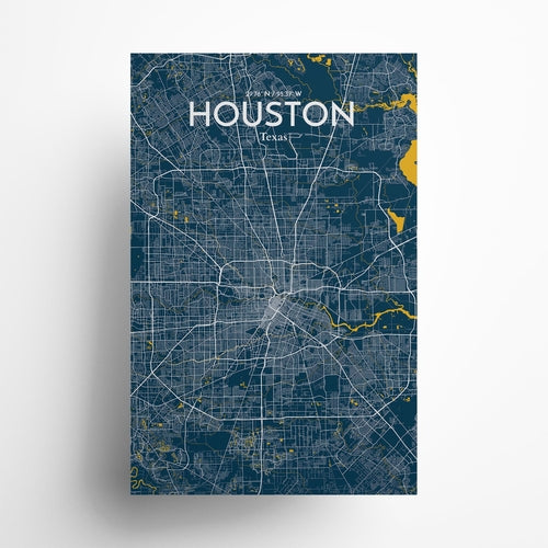 Load image into Gallery viewer, Houston City Map Poster
