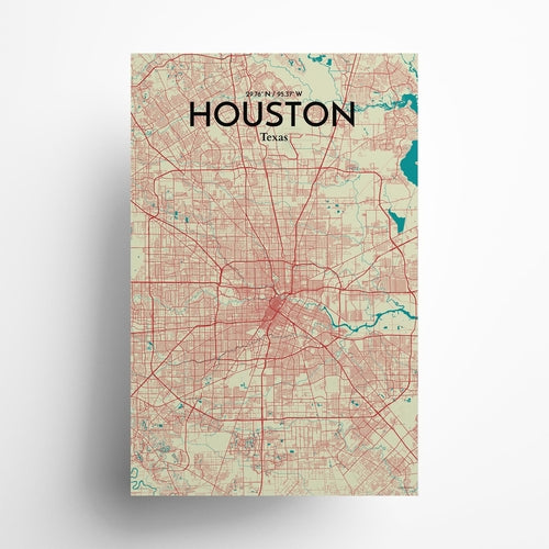 Load image into Gallery viewer, Houston City Map Poster
