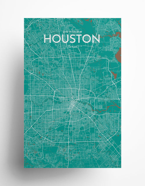 Load image into Gallery viewer, Houston City Map Poster
