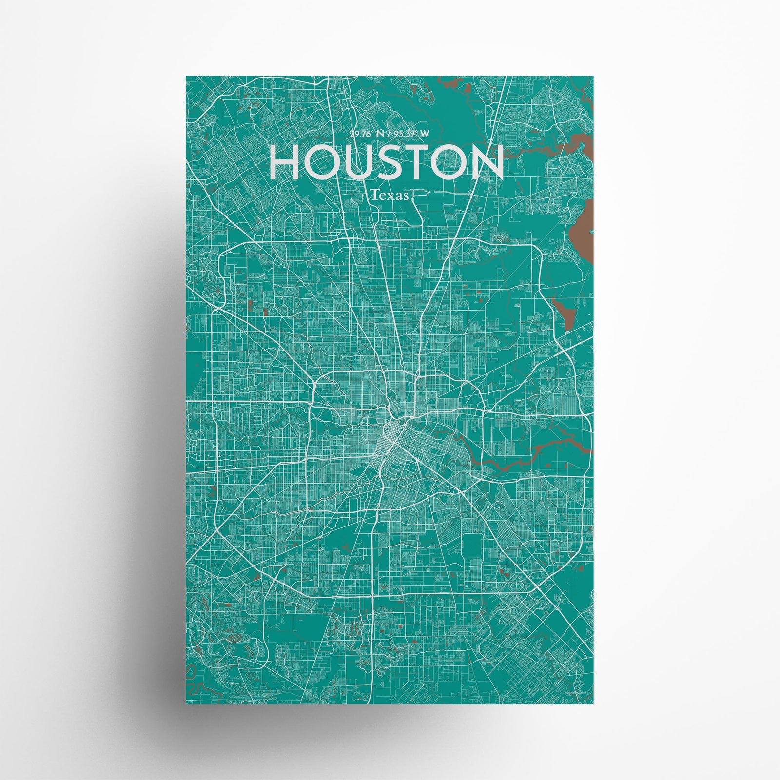 Houston City Map Poster