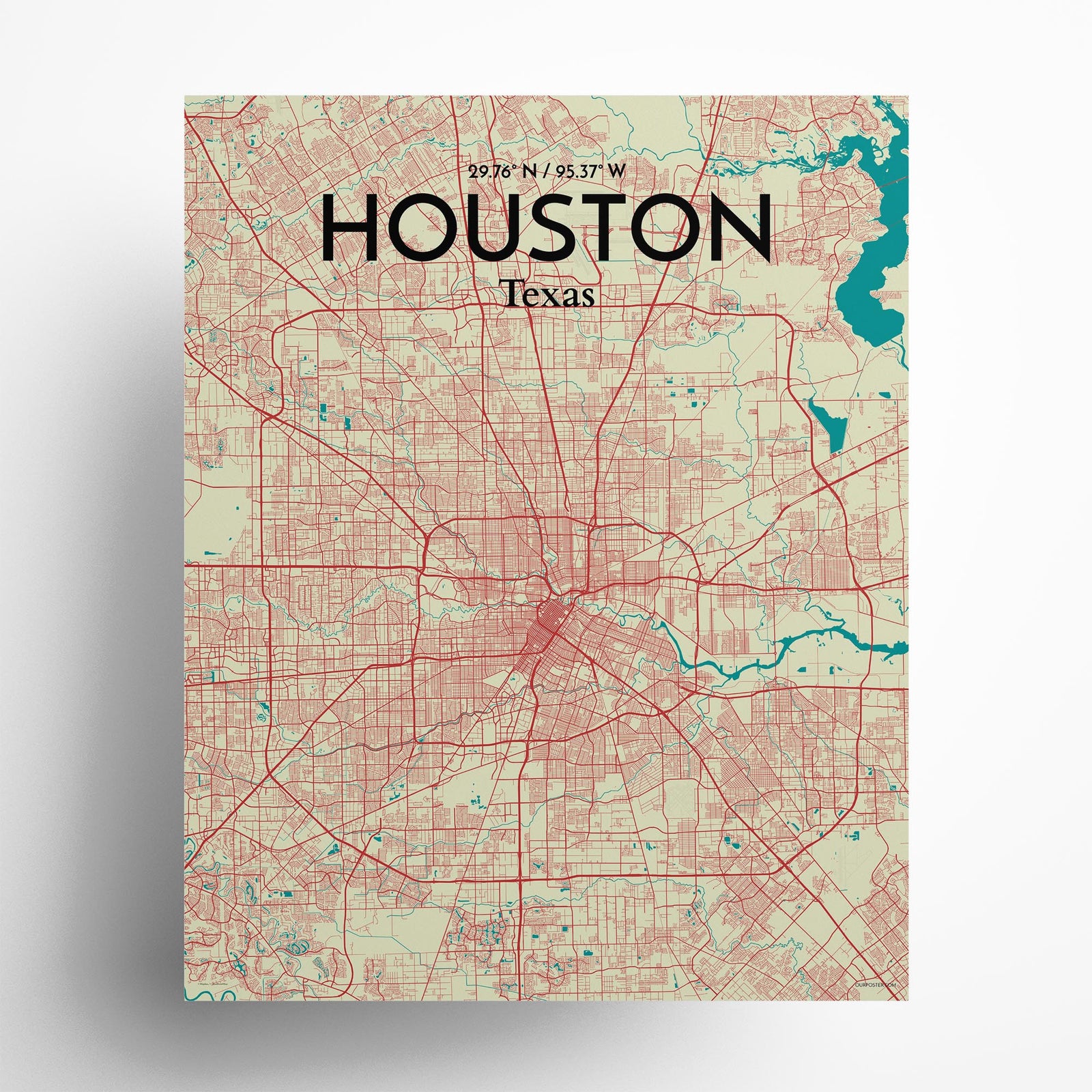 Houston City Map Poster