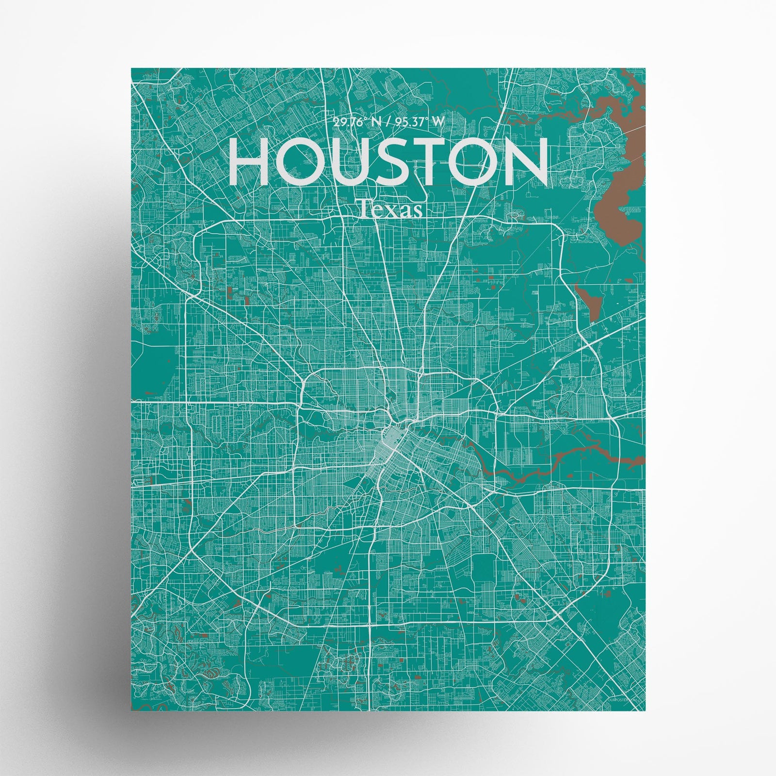 Houston City Map Poster