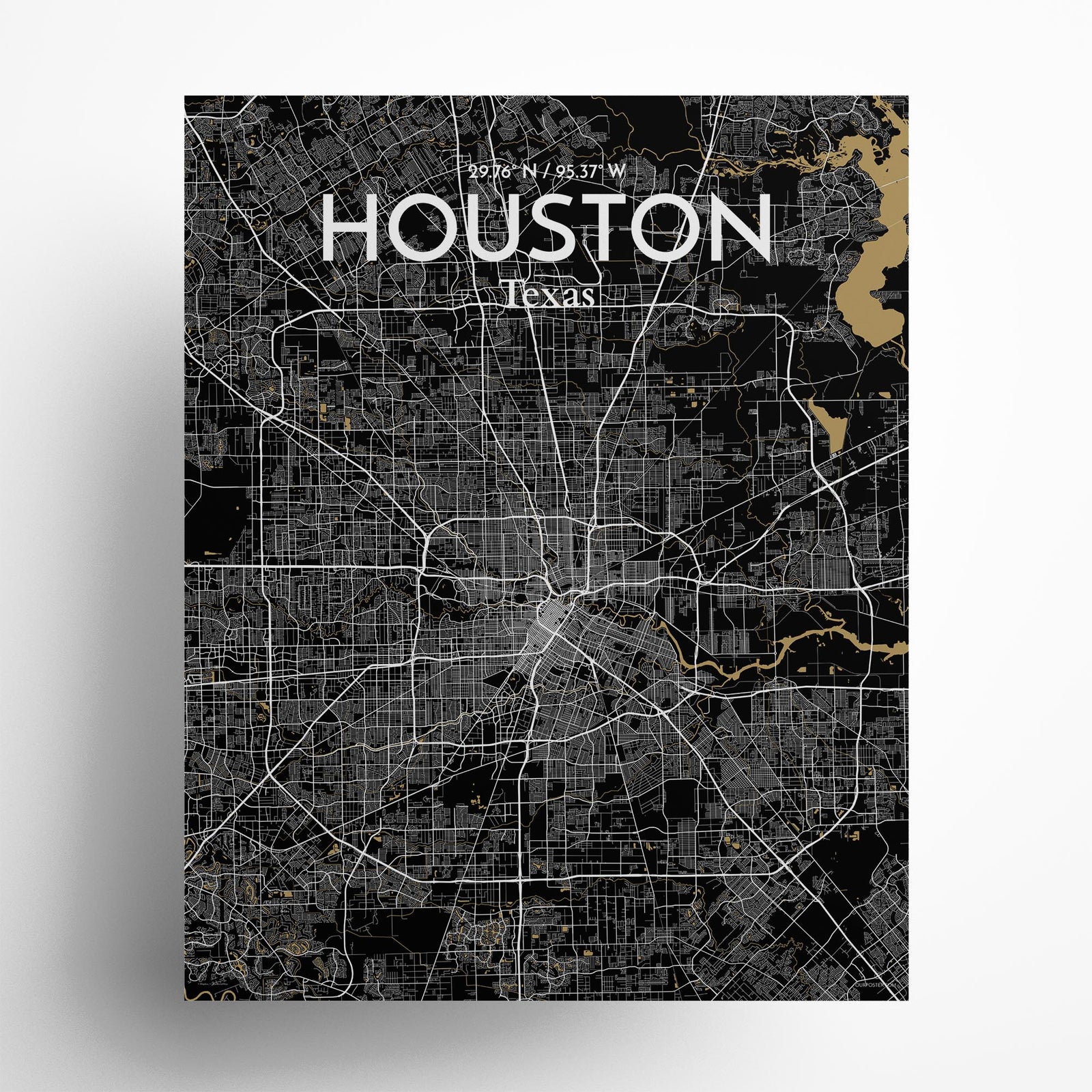 Houston City Map Poster