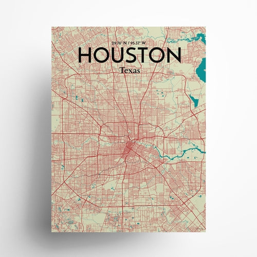 Load image into Gallery viewer, Houston City Map Poster
