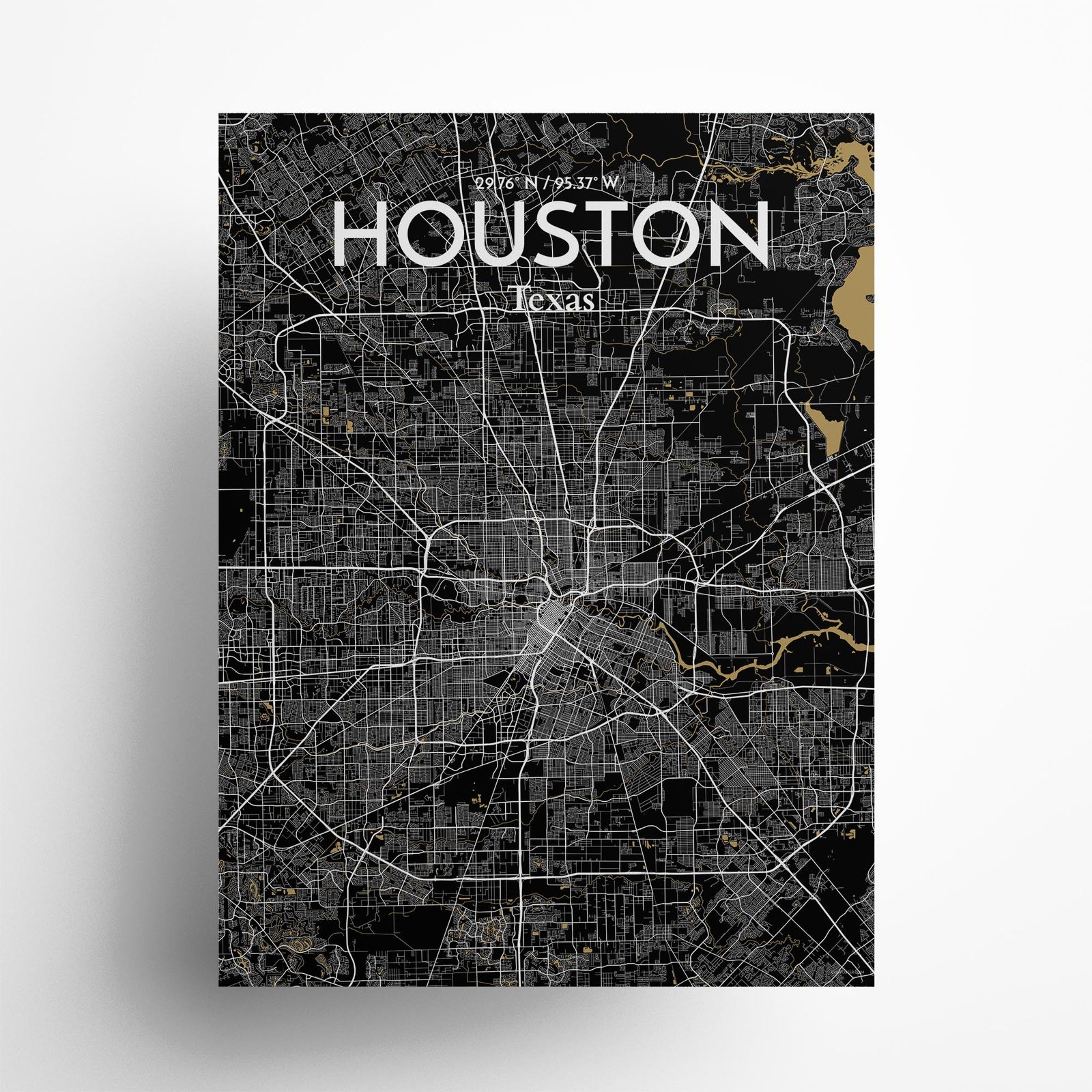 Houston City Map Poster