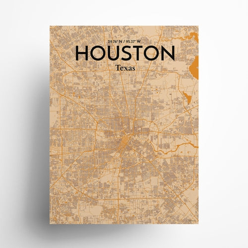 Load image into Gallery viewer, Houston City Map Poster
