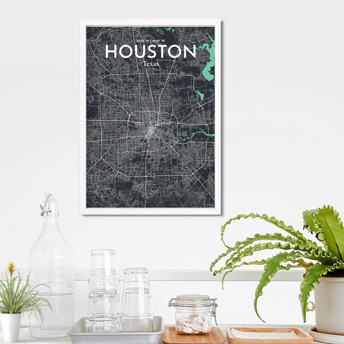 Houston City Map Poster