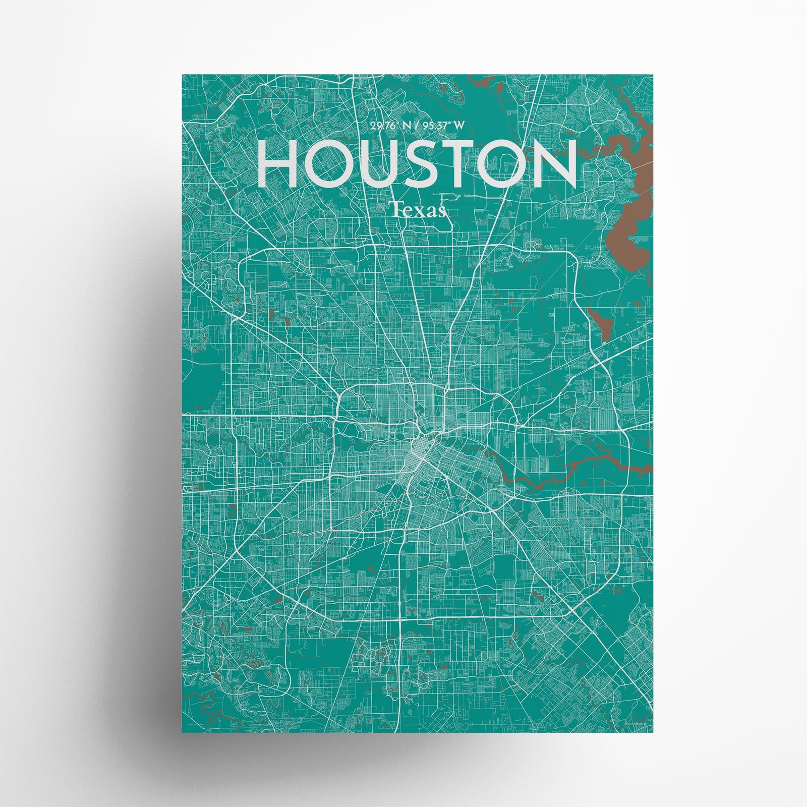 Houston City Map Poster