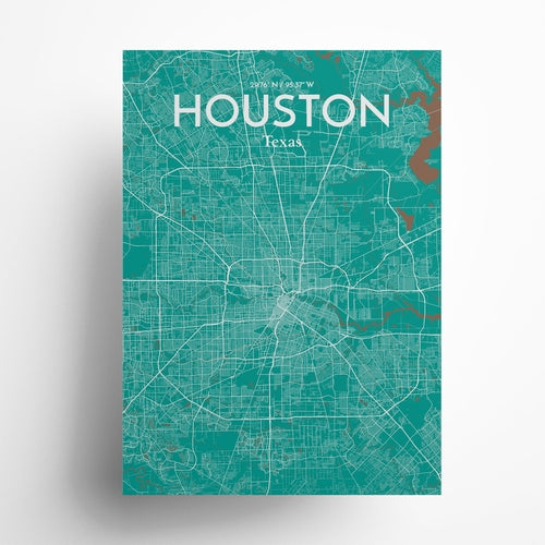 Load image into Gallery viewer, Houston City Map Poster
