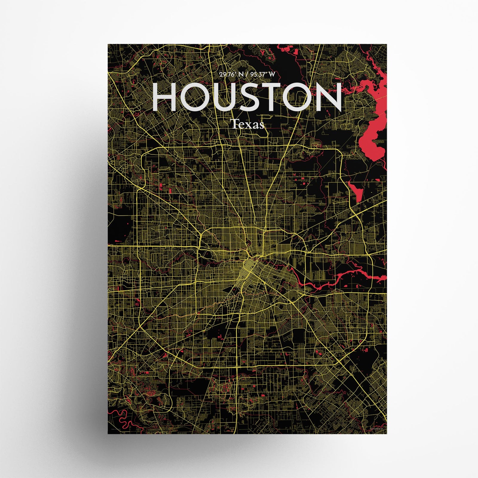 Houston City Map Poster