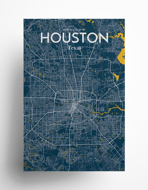 Load image into Gallery viewer, Houston City Map Poster
