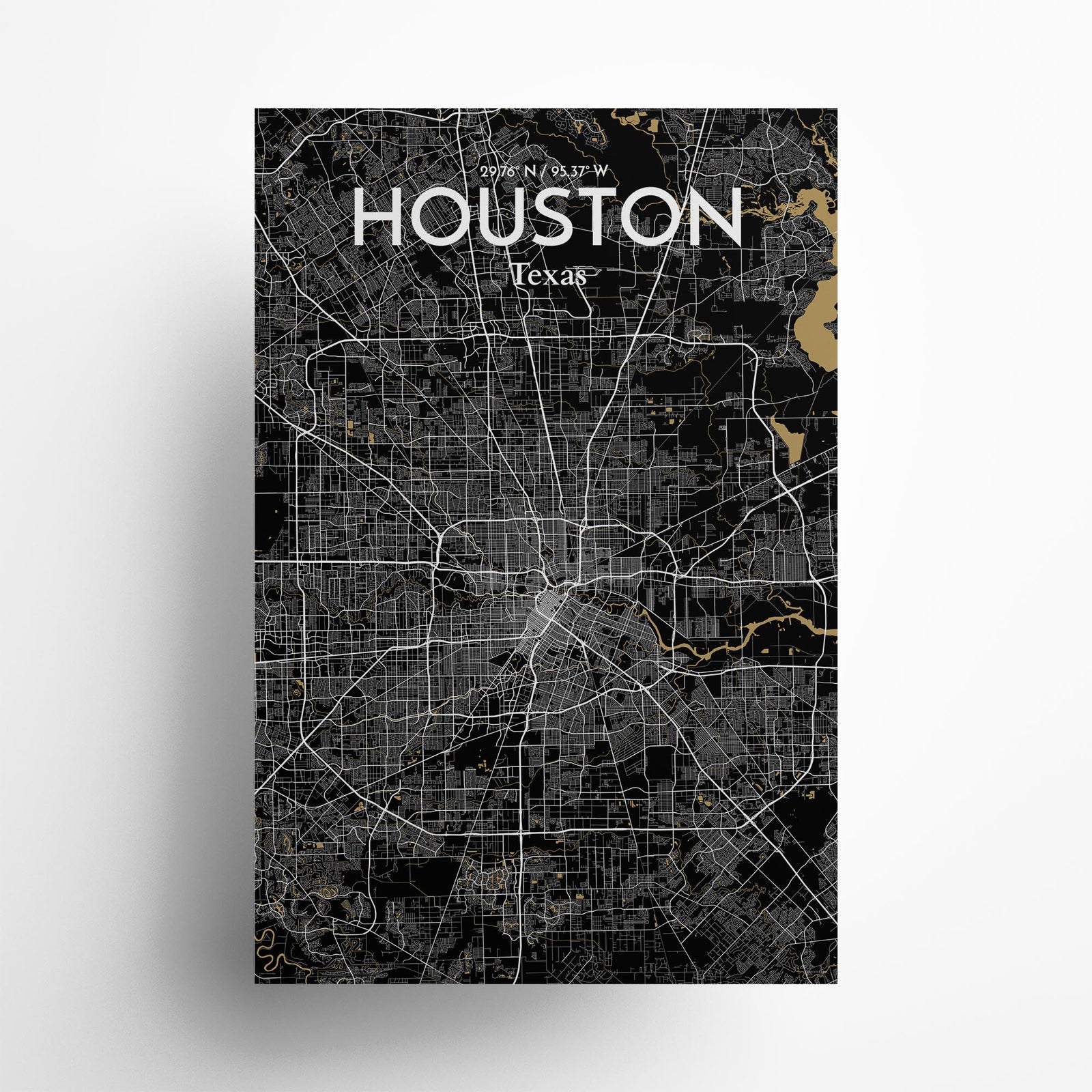 Houston City Map Poster