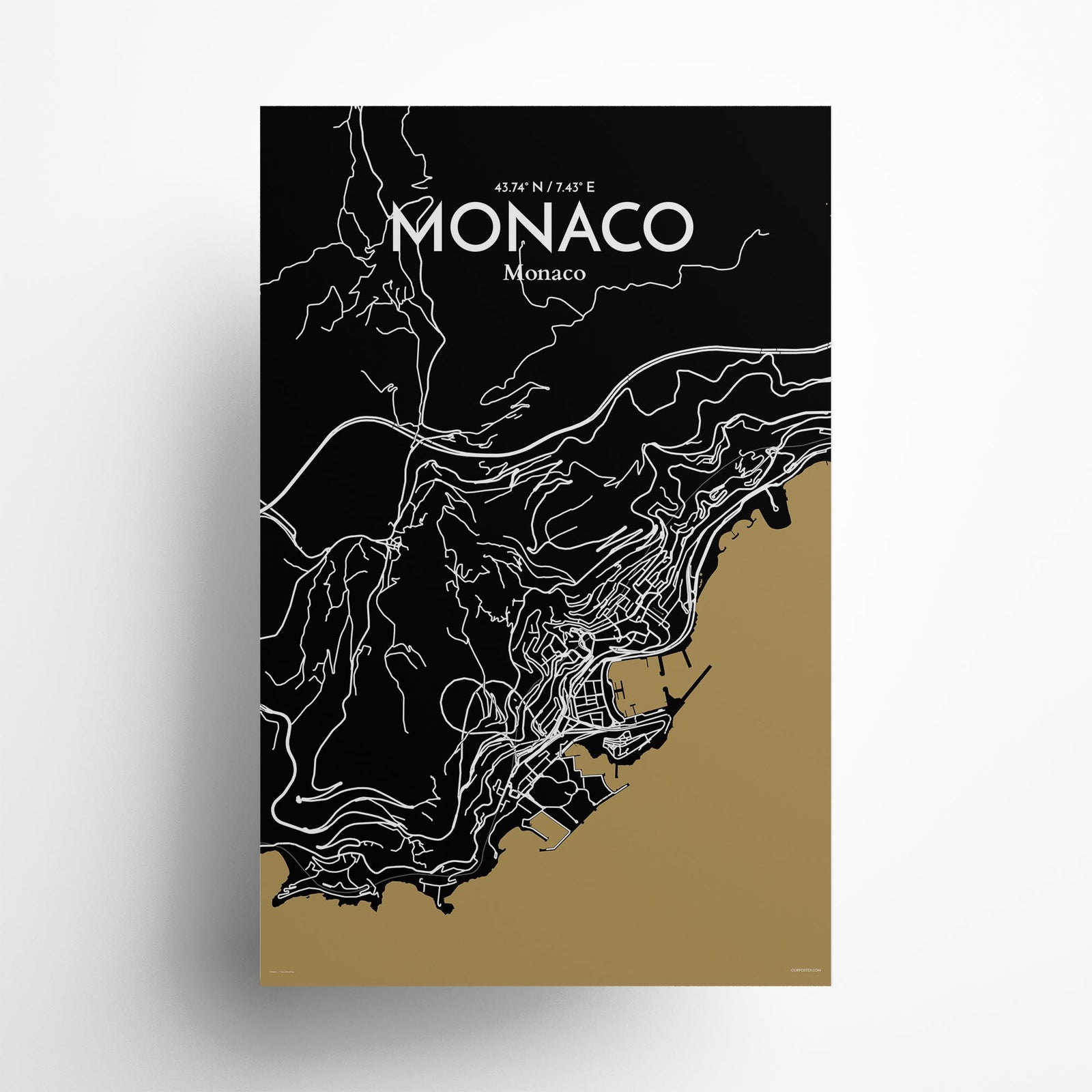 Monaco City Map Poster