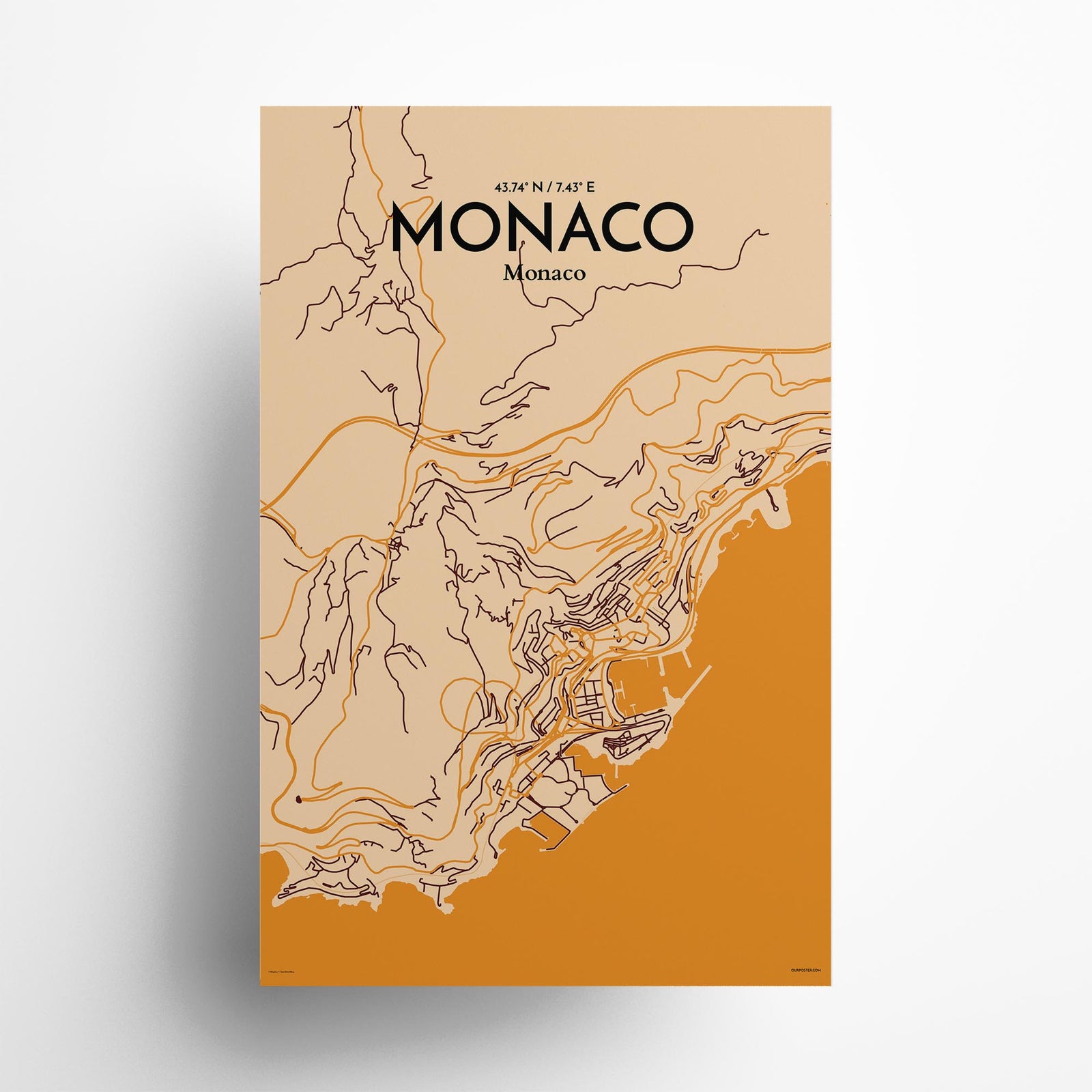 Monaco City Map Poster