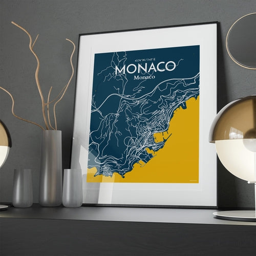 Monaco City Map Poster