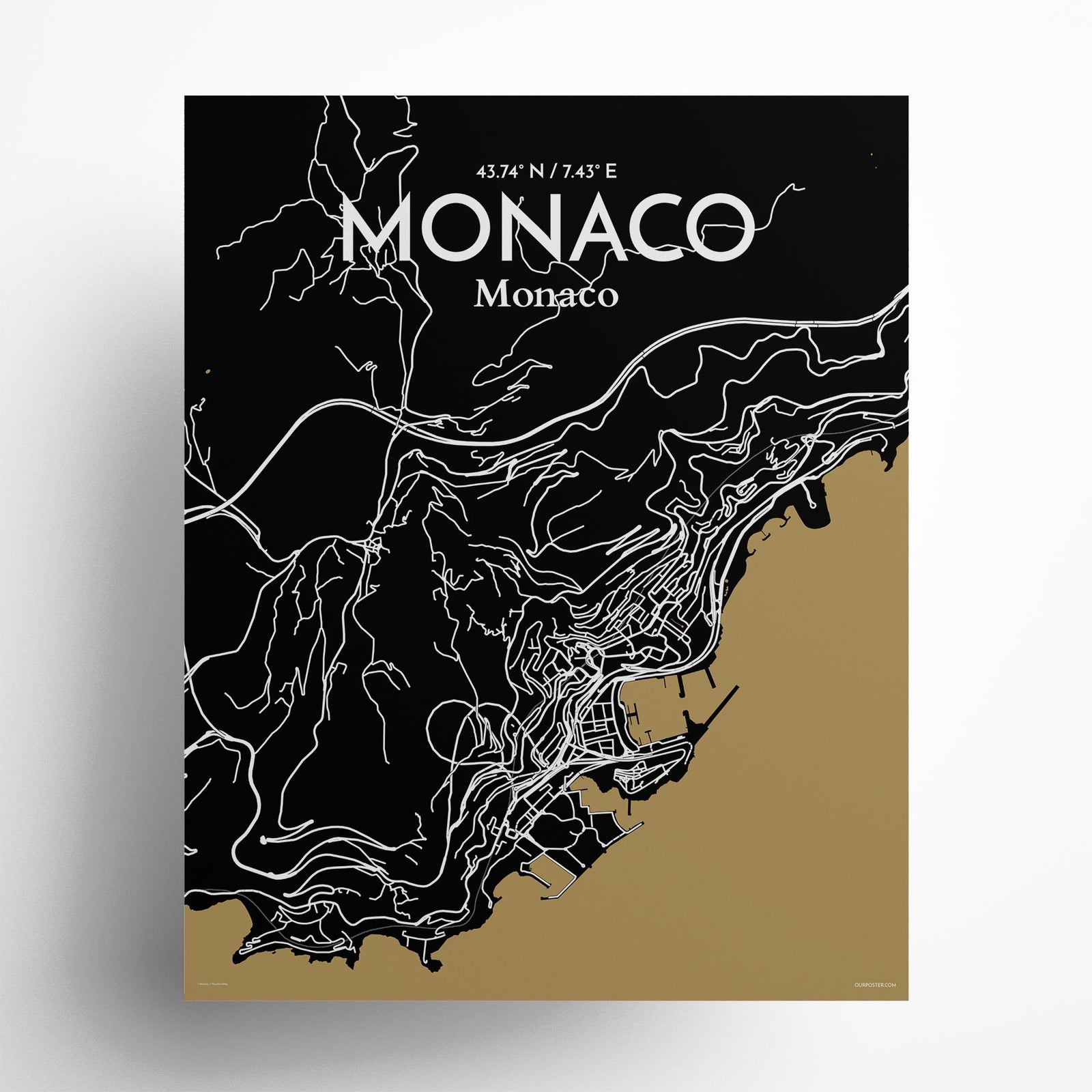 Monaco City Map Poster