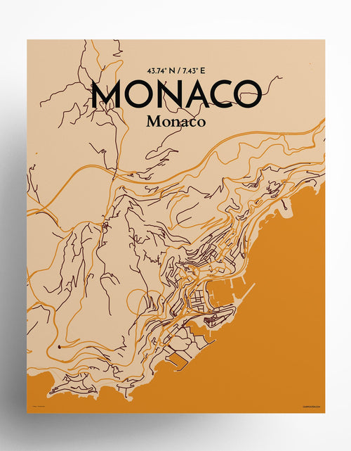 Load image into Gallery viewer, Monaco City Map Poster
