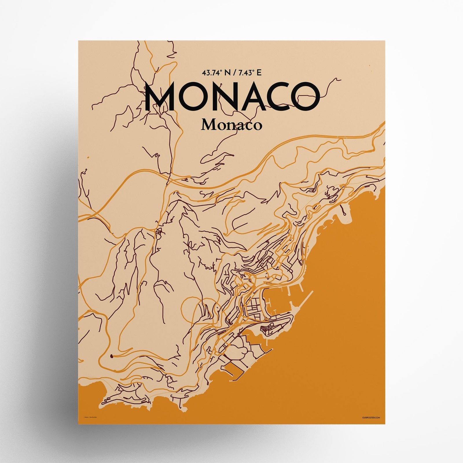 Monaco City Map Poster