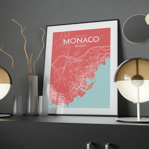 Monaco City Map Poster