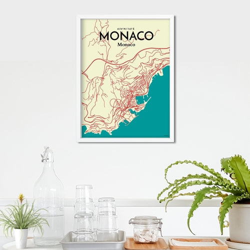 Monaco City Map Poster