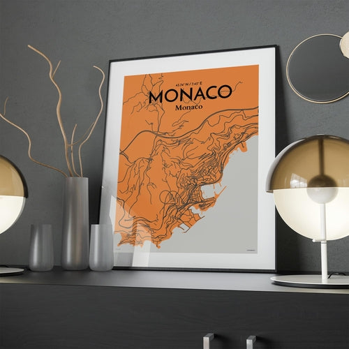 Monaco City Map Poster