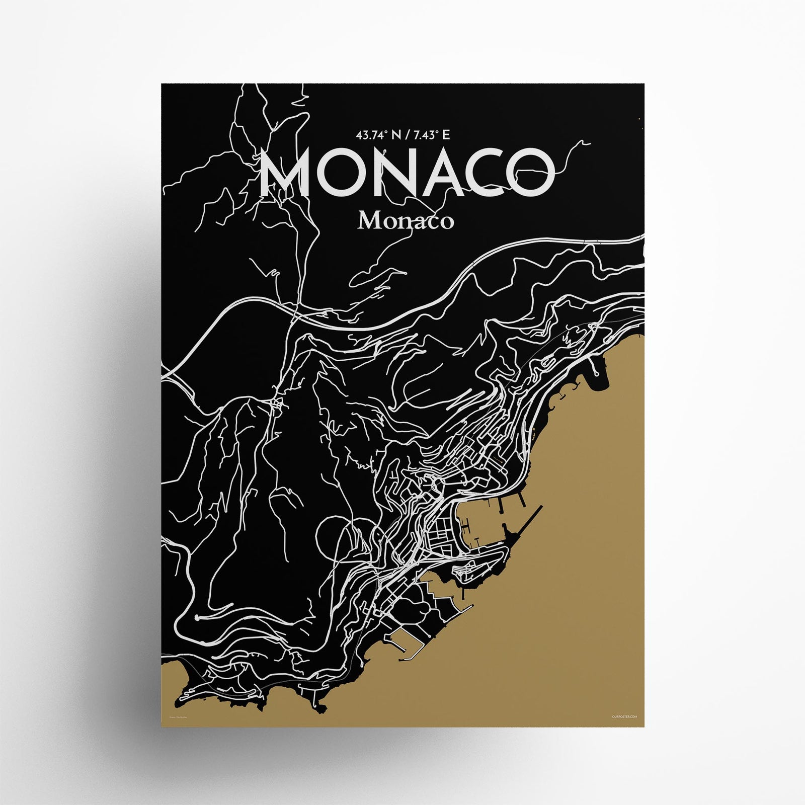 Monaco City Map Poster