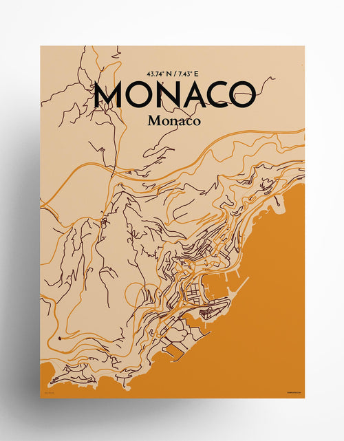 Load image into Gallery viewer, Monaco City Map Poster
