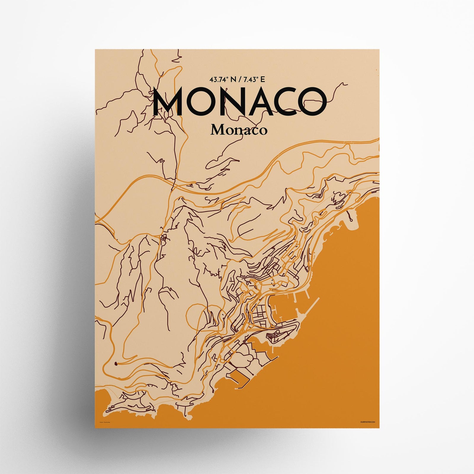 Monaco City Map Poster