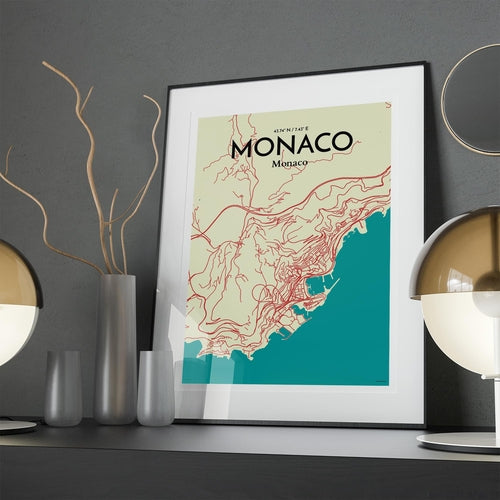 Monaco City Map Poster